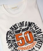 KOSZULKA 50TH ANNIVERSARY OF HIPHOP SCRIPT - BIAŁA - obrazek 4
