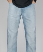 SPODNIE JEANS STR8 REGULAR - JASNONIEBIESKIE